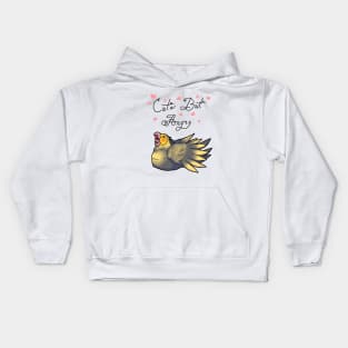 Cute But Angry (Grey and yellow tiel) Kids Hoodie